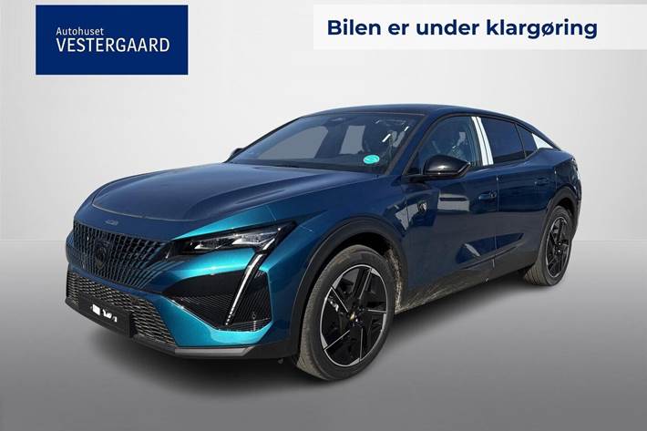 Blå Peugeot e-408 fra 2025