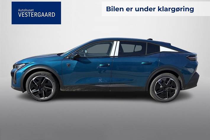 Blå Peugeot e-408 fra 2025
