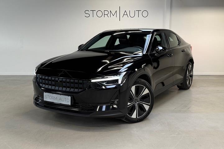 Sort Polestar 2 fra 2023 set udefra