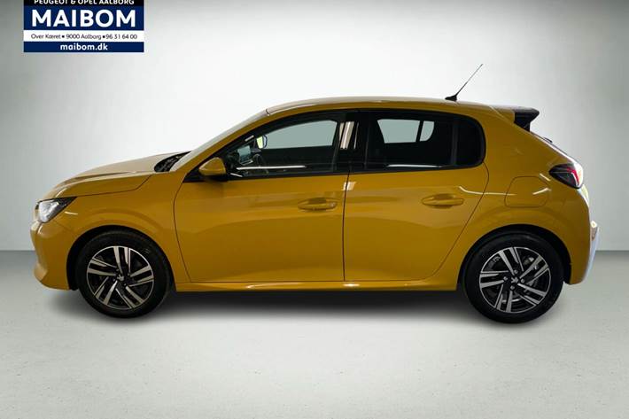 Gul Peugeot 208 fra 2021