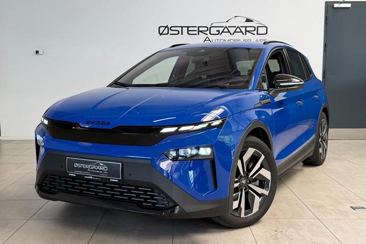 Blå Skoda Elroq fra 2025 set udefra
