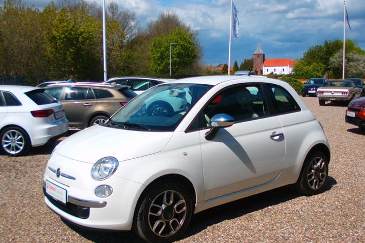 Hvid Fiat 500 fra 2008