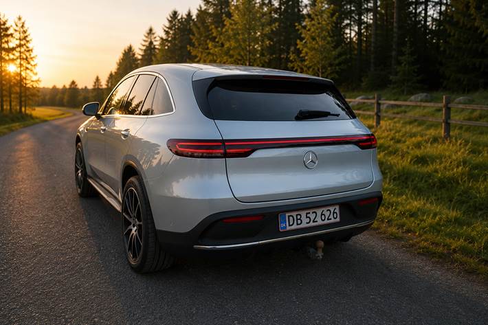 Sølv Mercedes EQC fra 2020