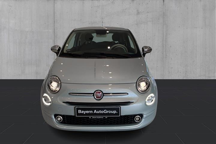 Blå Fiat 500 fra 2023