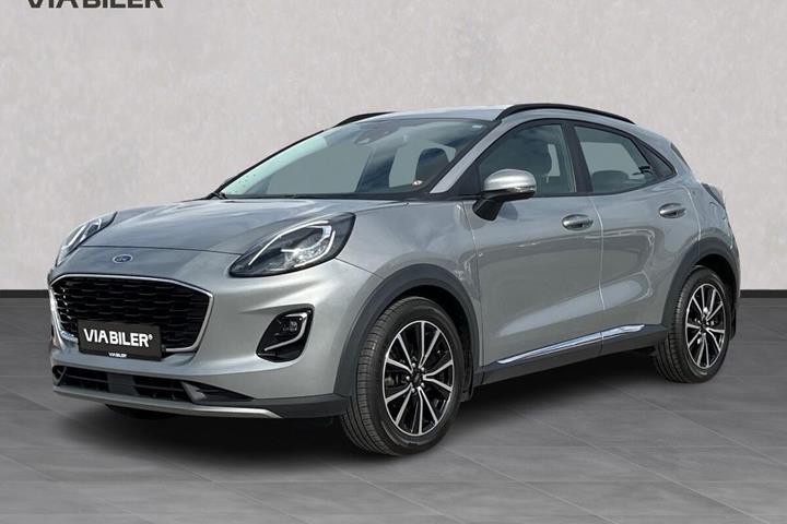 Sølv Ford Puma fra 2020 set udefra