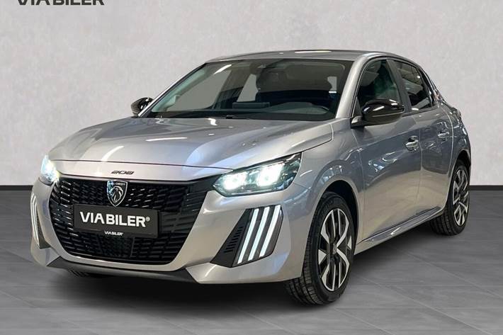 Grå Peugeot e-208 fra 2025