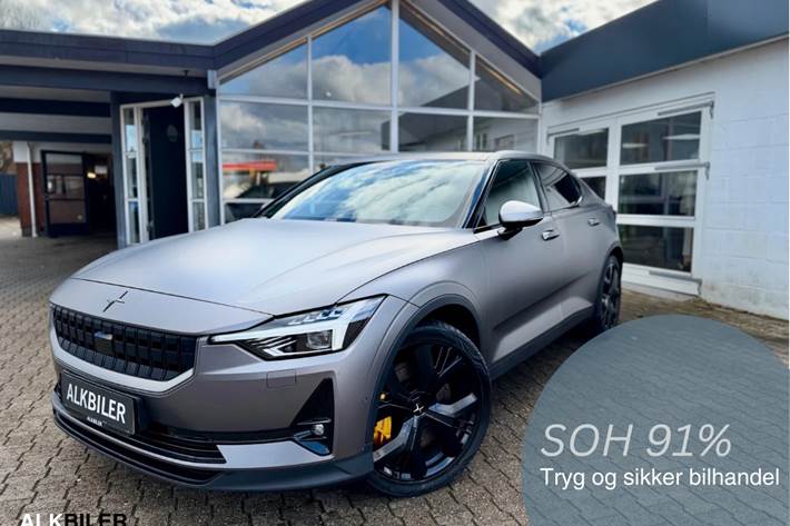 Grå Polestar 2 fra 2020 set udefra