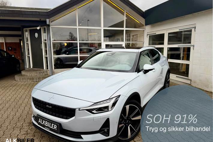 Hvid Polestar 2 fra 2020 set udefra