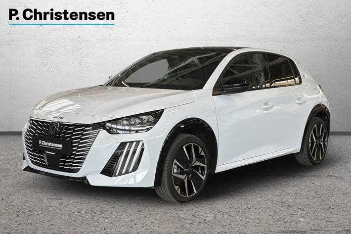 Hvid Peugeot e-208 fra 2025