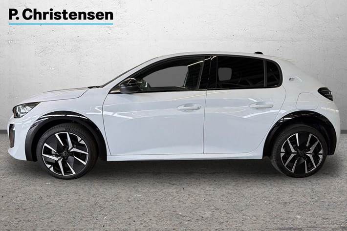 Hvid Peugeot e-208 fra 2025