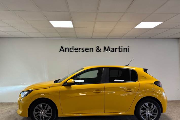 Gul Peugeot 208 fra 2021