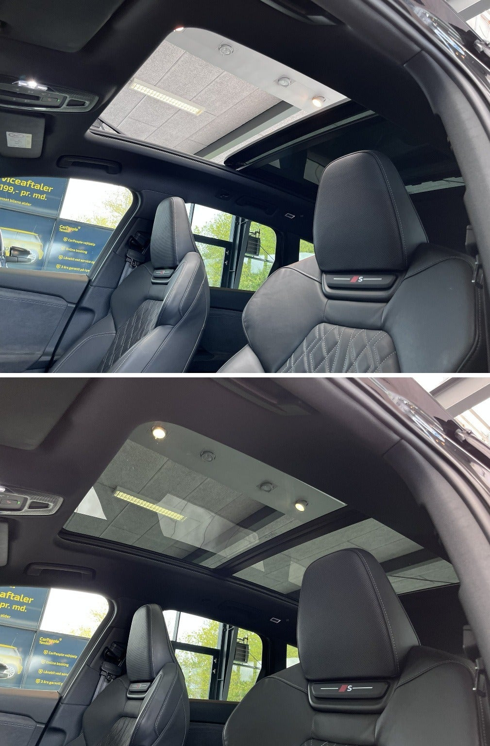 Sort Audi SQ6 e-tron fra 2024 set indefra