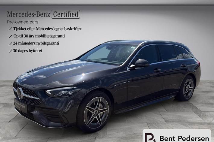 Grå Mercedes C300 e fra 2023