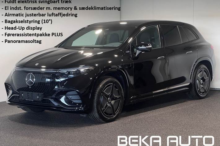 Sort Mercedes EQS450 SUV fra 2024