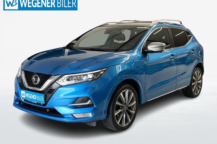 Blå Nissan Qashqai fra 2019 set udefra