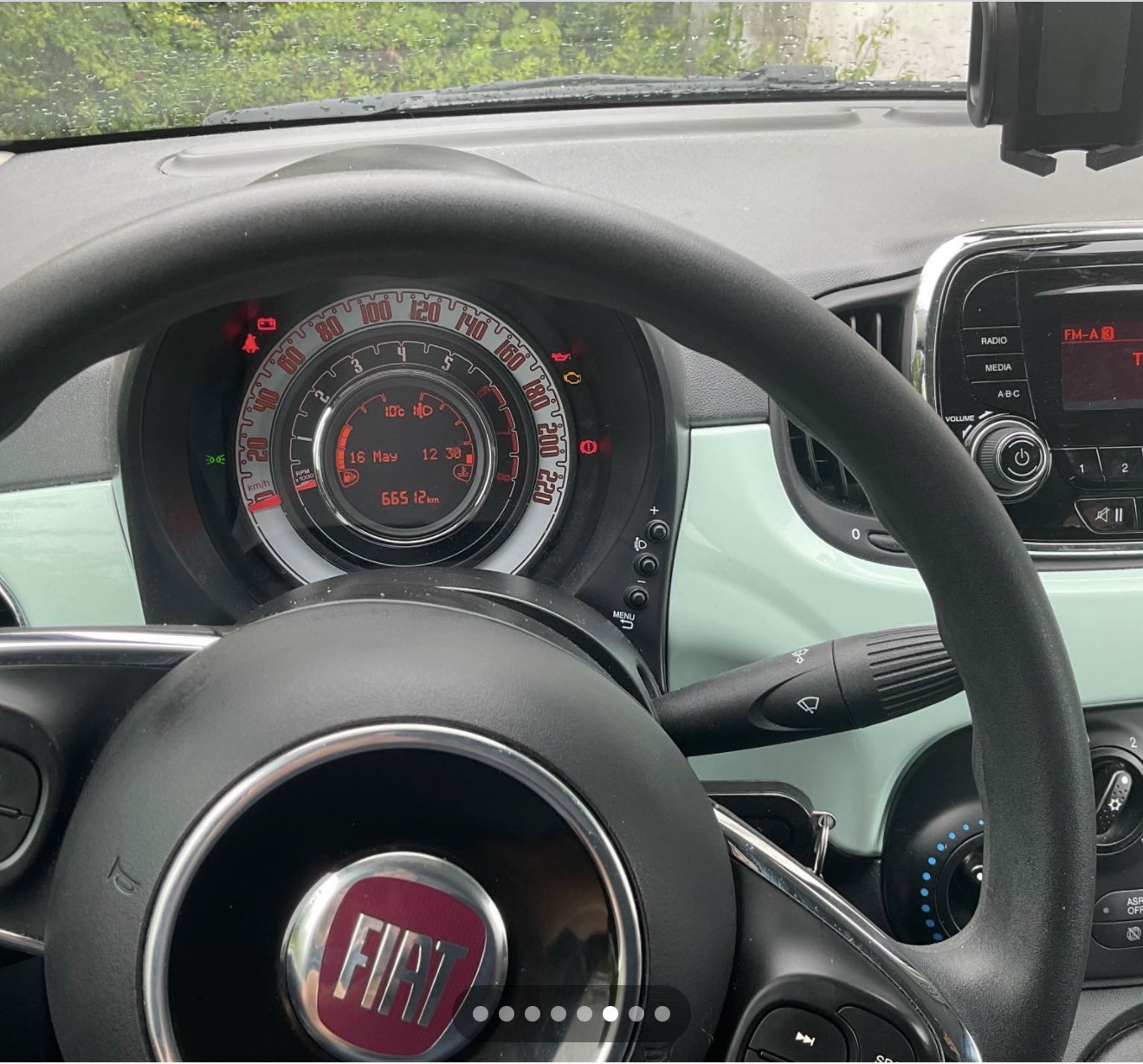 Grøn Fiat 500C fra 2018