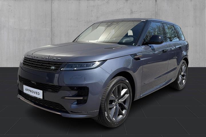 Blå Land Rover Range Rover sport fra 2024 set udefra