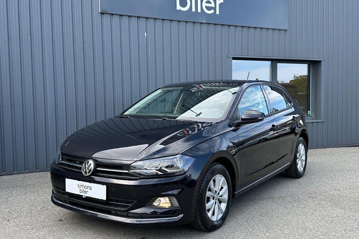 Sort VW Polo fra 2020 set udefra