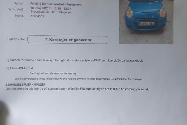 Blå Suzuki Alto fra 2009