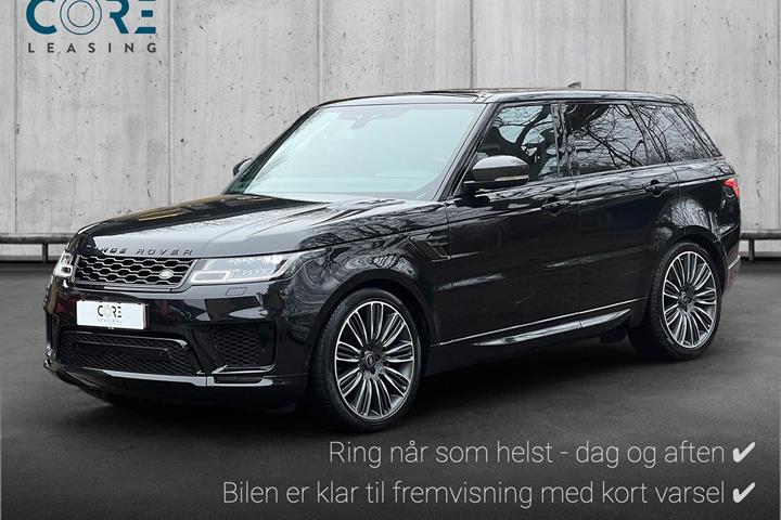 Sort Land Rover Range Rover sport fra 2018 set udefra