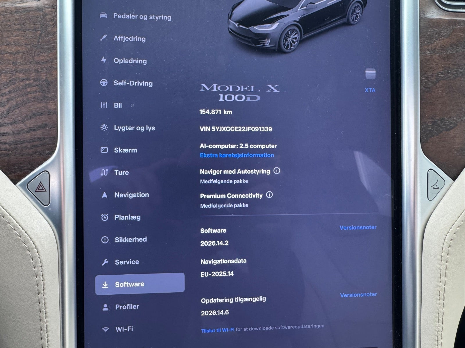Sort Tesla Model X fra 2018