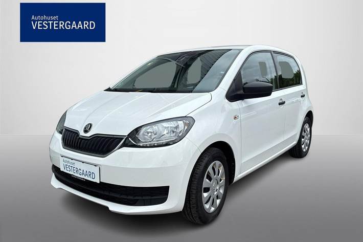 Hvid Skoda Citigo fra 2019 set udefra