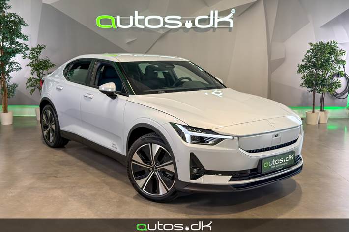 Hvid Polestar 2 fra 2024 set udefra
