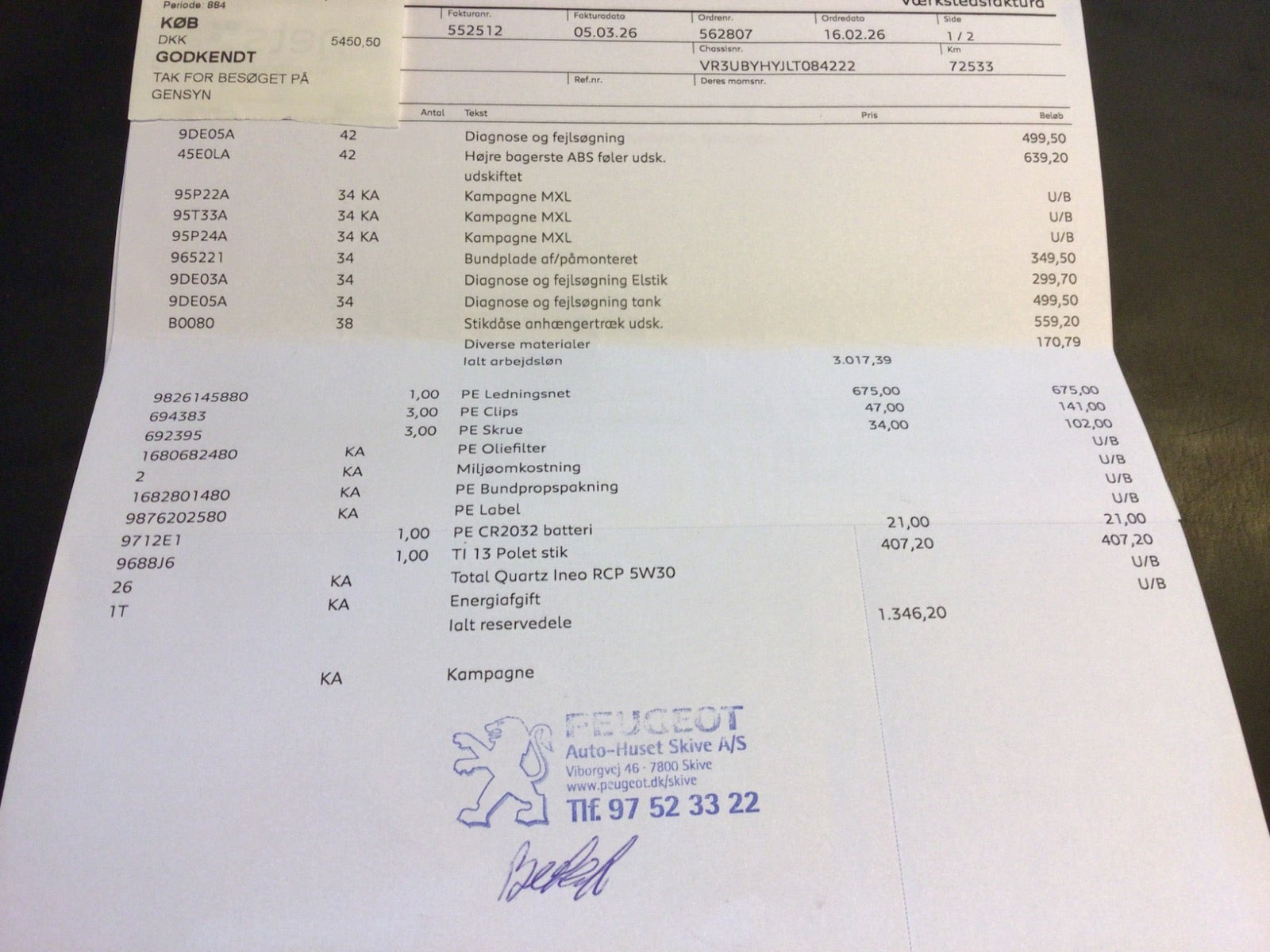 Gul Peugeot 208 fra 2021
