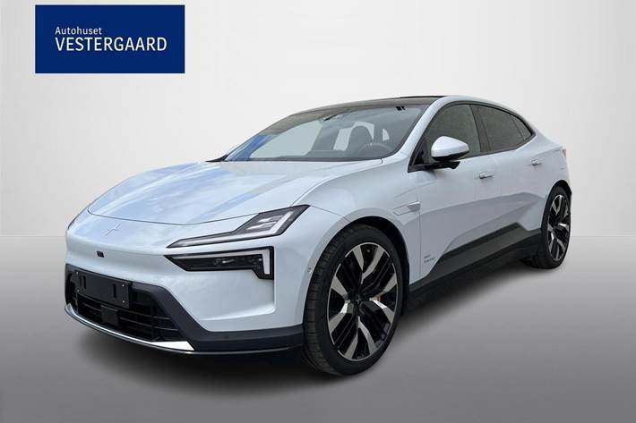Grå Polestar 4 fra 2026 set udefra