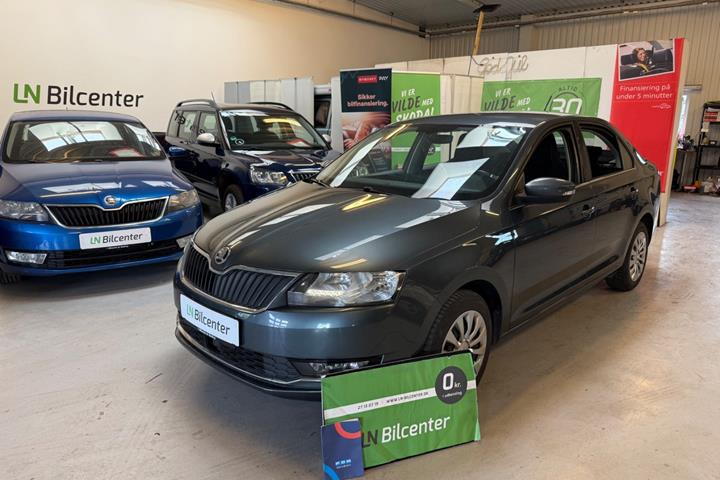 Grå Skoda Rapid fra 2018 set udefra