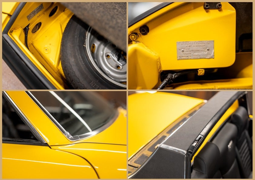 Gul Porsche 914 fra 1970 set udefra