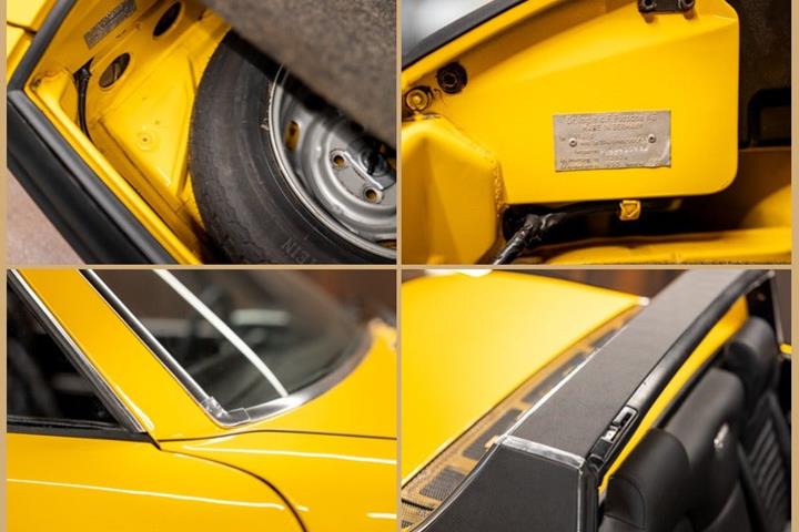 Gul Porsche 914 fra 1970 set udefra