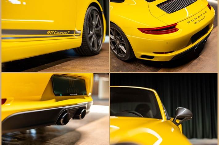 Gul Porsche 911 Carrera T fra 2018