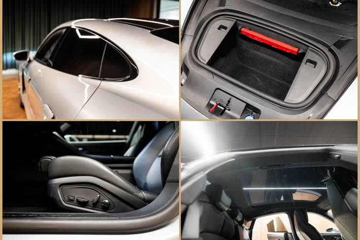 Sølv Porsche Taycan 4S fra 2021