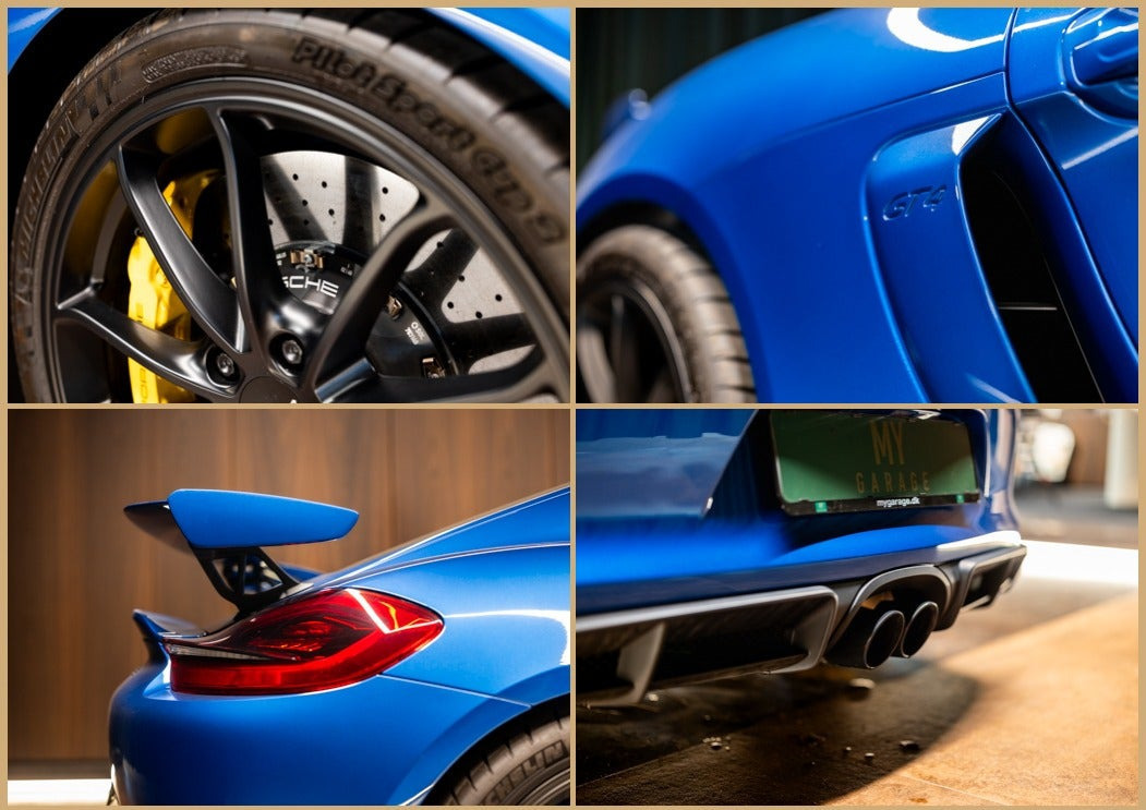 Blå Porsche Cayman GT4 fra 2016