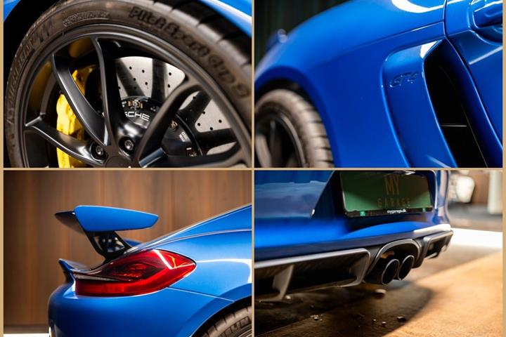 Blå Porsche Cayman GT4 fra 2016