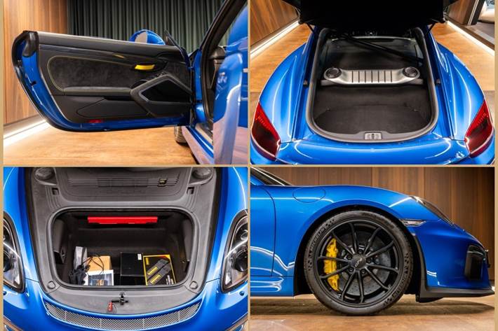 Blå Porsche Cayman GT4 fra 2016