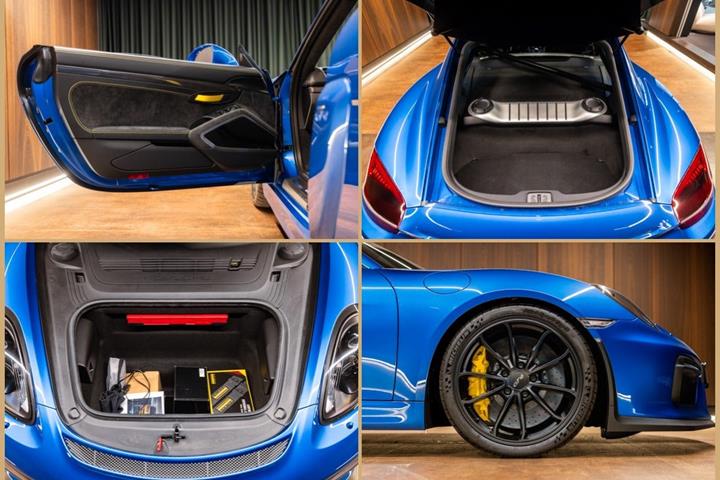 Blå Porsche Cayman GT4 fra 2016