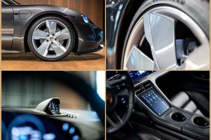 Grå Porsche Taycan fra 2022