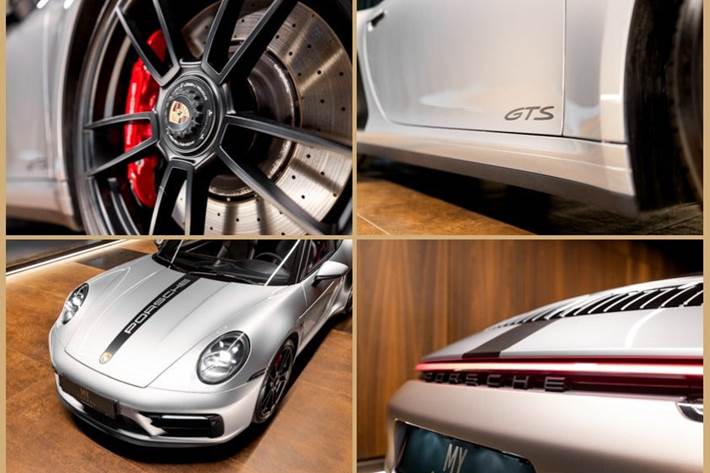 Sølv Porsche 911 Targa 4 GTS fra 2022