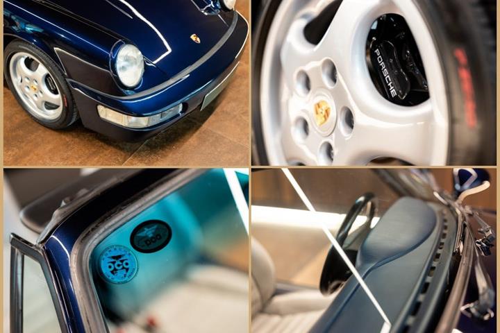 Blå Porsche 911 Carrera fra 1994