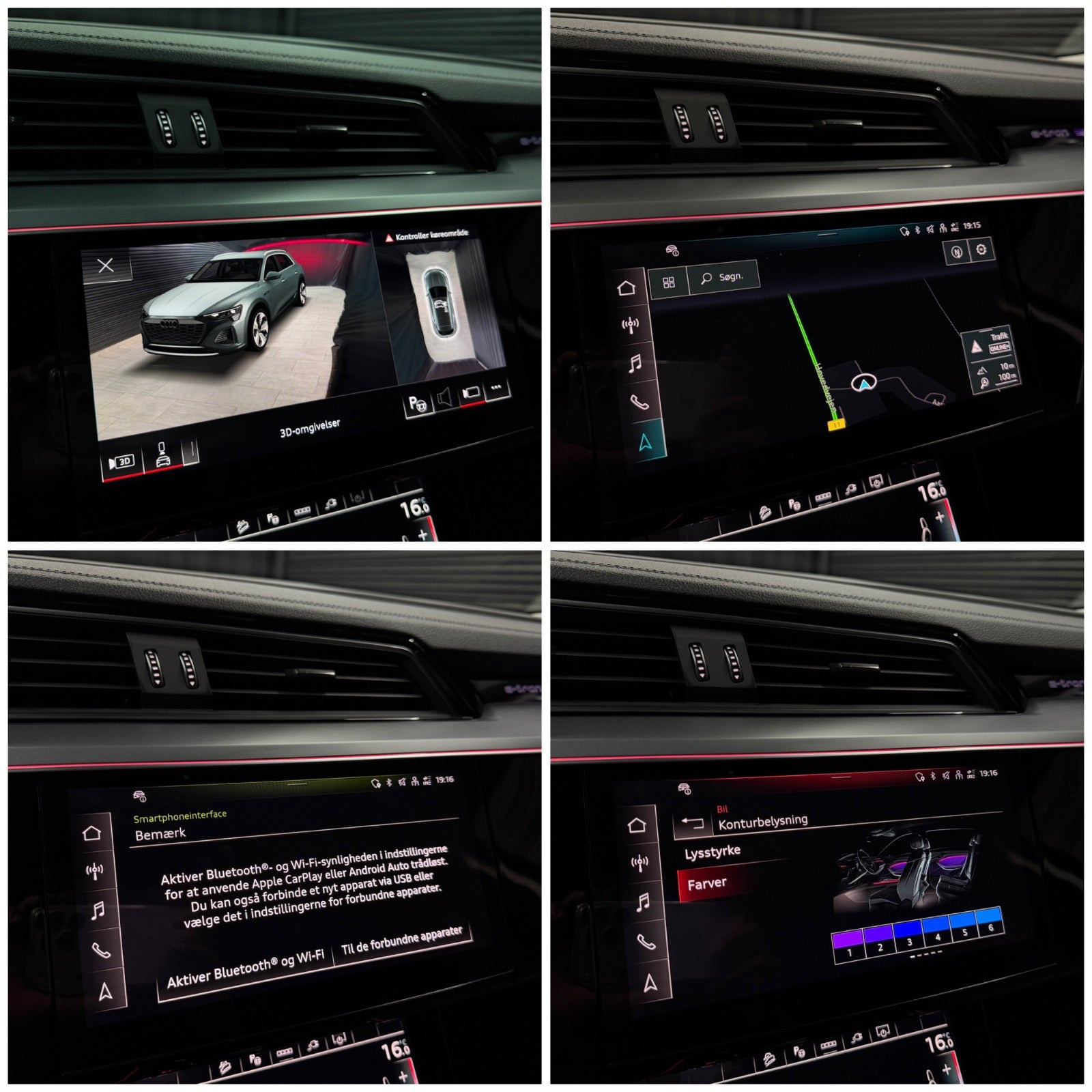 Blå Audi Q8 e-tron fra 2024
