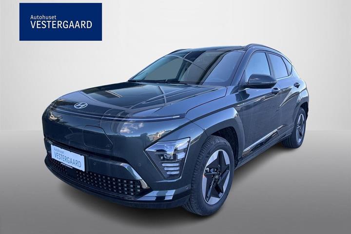 Grøn Hyundai Kona fra 2026 set udefra