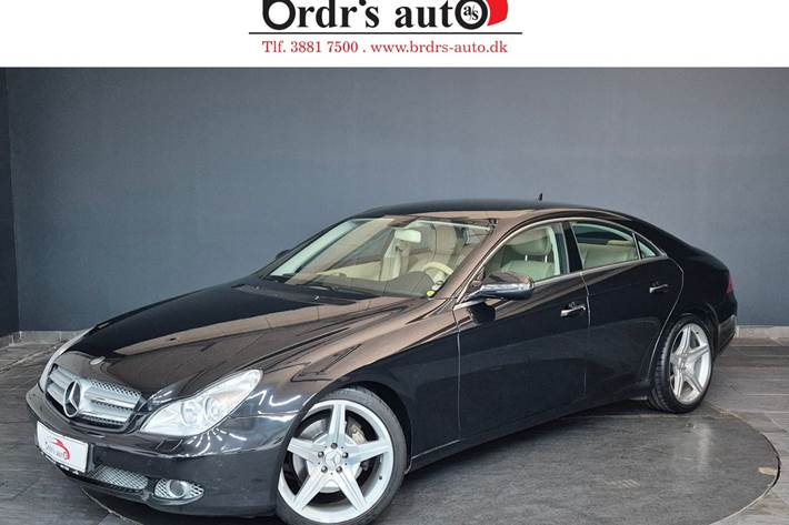 Sort Mercedes CLS350 fra 2008 set udefra