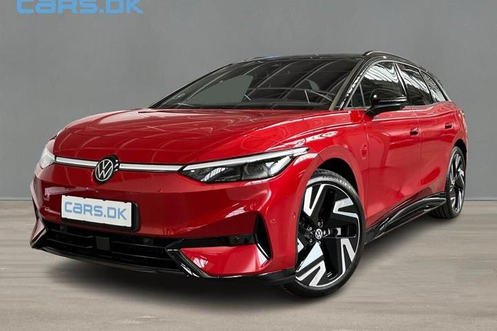Rød VW ID.7 fra 2026 set udefra
