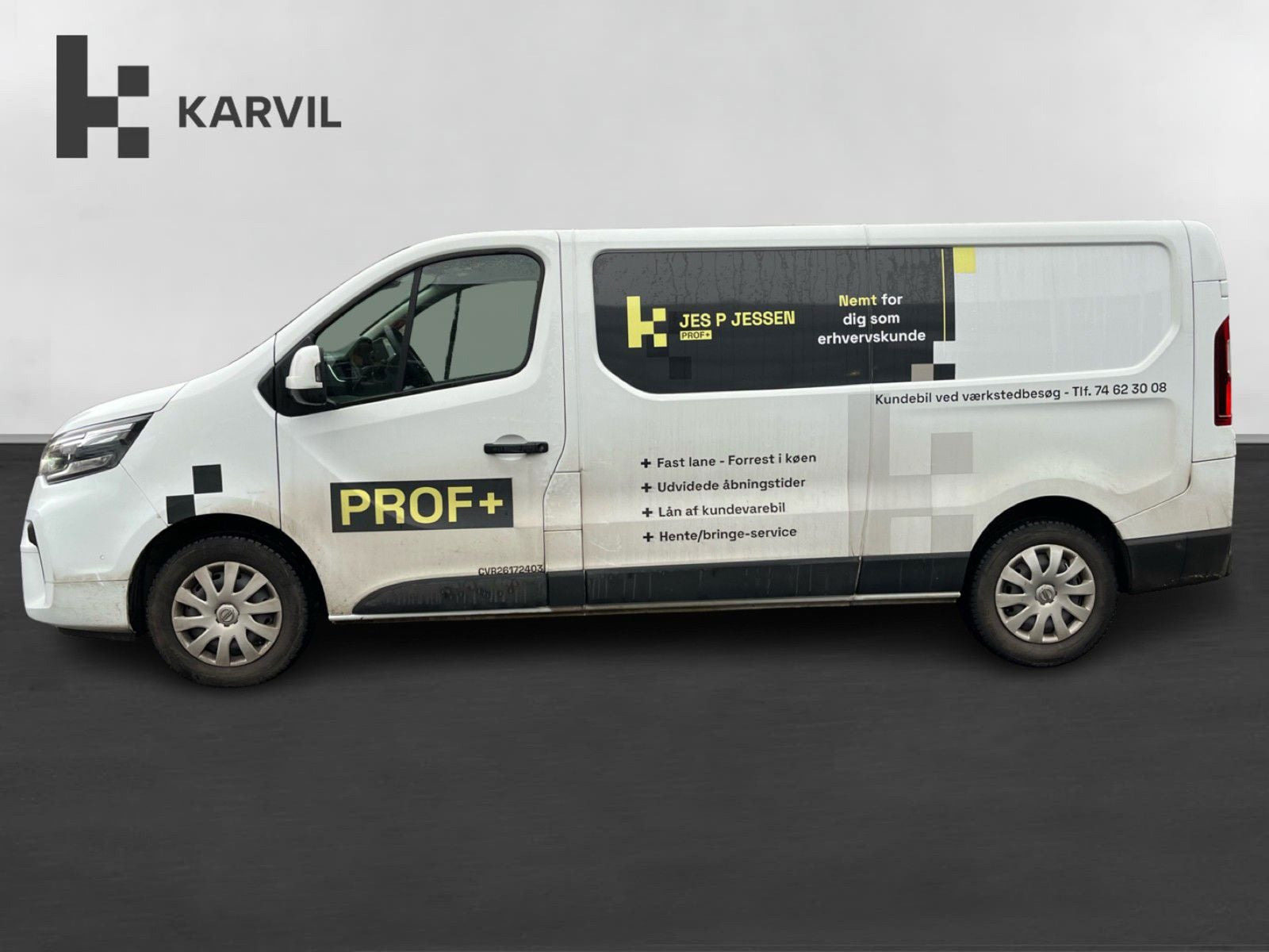 Hvid Nissan Primastar fra 2023