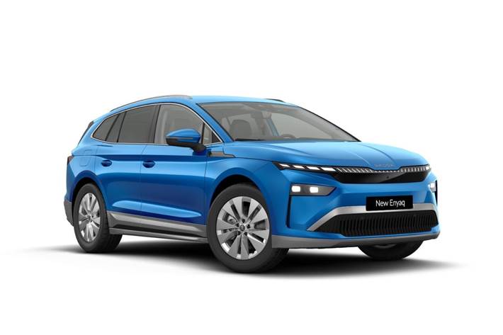Blå Skoda Enyaq fra 2026