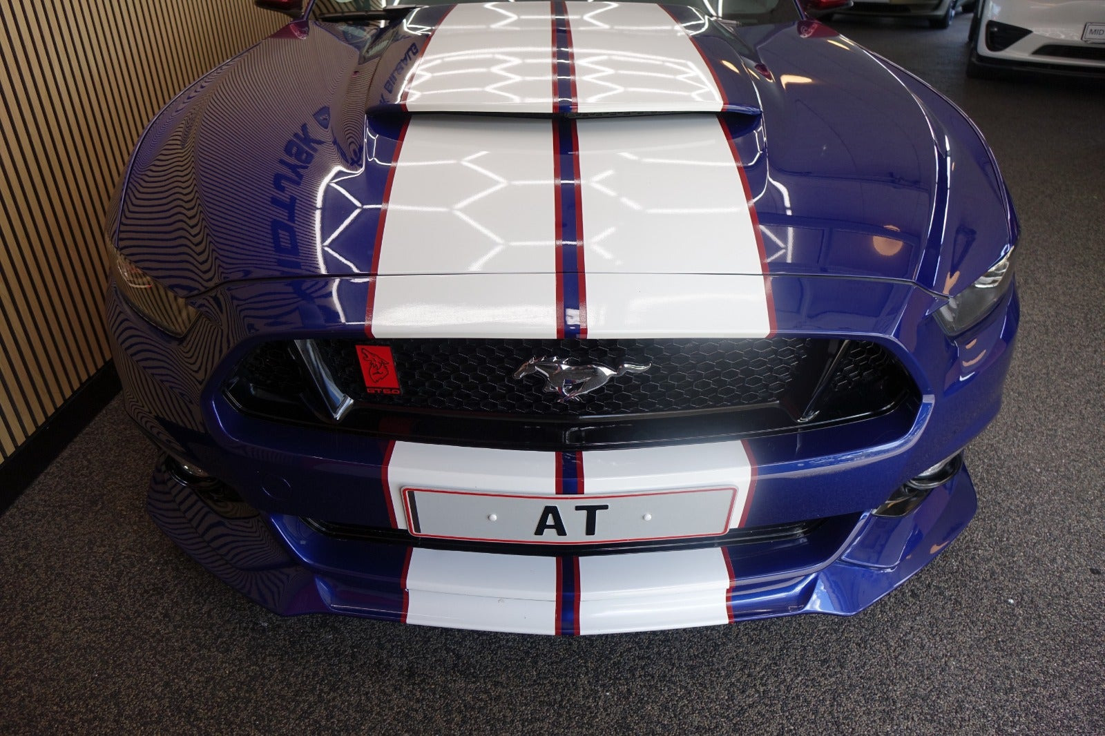 Blå Ford Mustang fra 2015