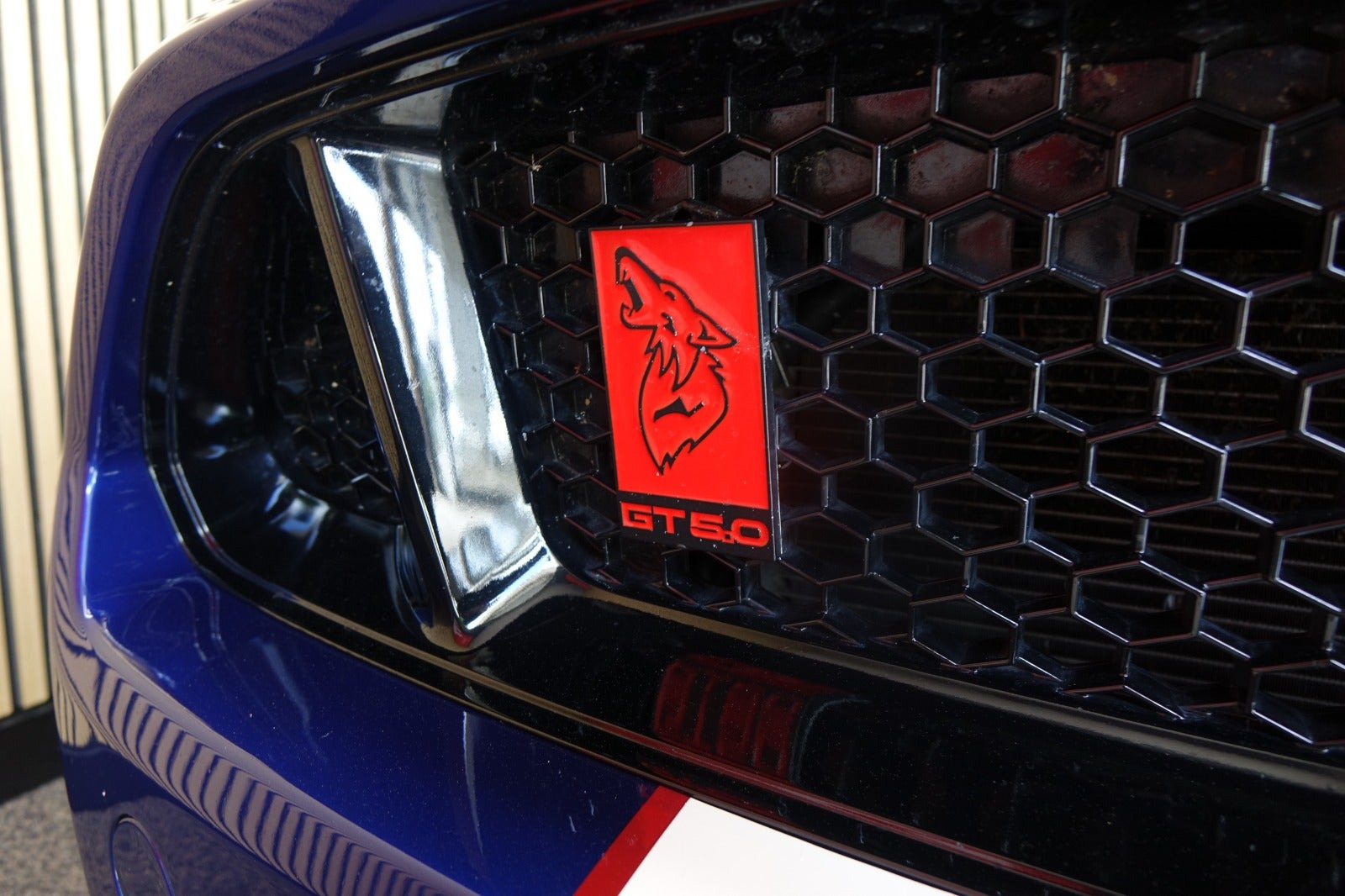 Blå Ford Mustang fra 2015