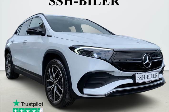 Hvid Mercedes EQA250 fra 2023 set udefra